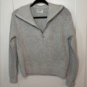 Old Navy Light Gray Zip-Up Sweater